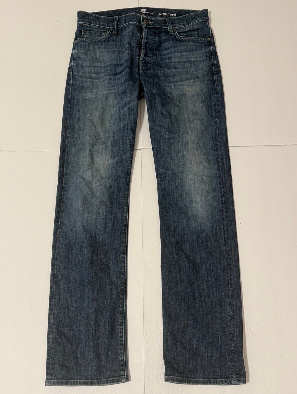 7 for All Mankind Men's Standard Fit Button Fly Jeans, Size 32